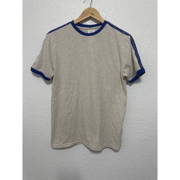 Disney Other - Disney World 50th Anniversary Ringer T-Shirt Oatmeal Blue Tape Sleeve Size L